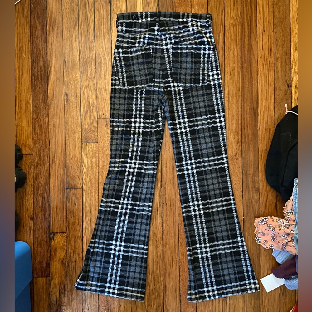 Plaid Flare AE Polyester Pants